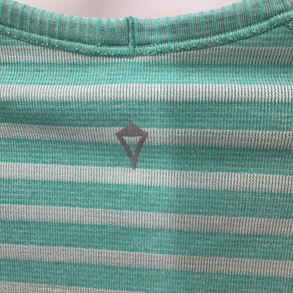 Ivivva By Lululemon Mint Green Striped Short Sleeve Shirt Girls Large - Picture 5 of 5